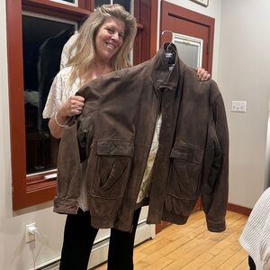 Men’s 3XL Brown Wilson Suede Leather Jacket